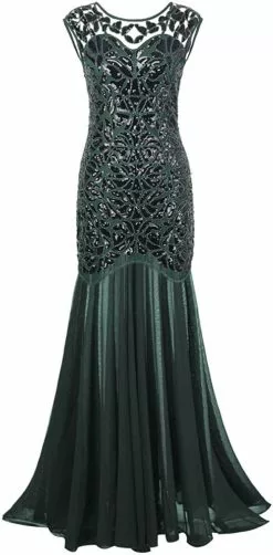 Black Green Evening Dress Gatsby Womens Costume -Men's Costumes Sales k524 green