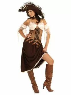 Sweet Buccaneer Pirate Womens Costume -Men's Costumes Sales lace brown pirate costume