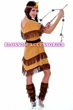 Sexy Pocahontas Indian Womens Costume -Men's Costumes Sales ladies pocahontas native american indian wild west fancy dress party costume back 1