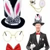 White Bunny Mad Hatter Accessory Set -Men's Costumes Sales mad hatter set with watch