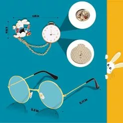 White Bunny Mad Hatter Accessory Set -Men's Costumes Sales mad hatter set with watcha