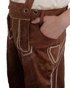 Complete Brown Suede Lederhosen Oktoberfest Mens Costume -Men's Costumes Sales mens long lederhosen brown costume 01 2