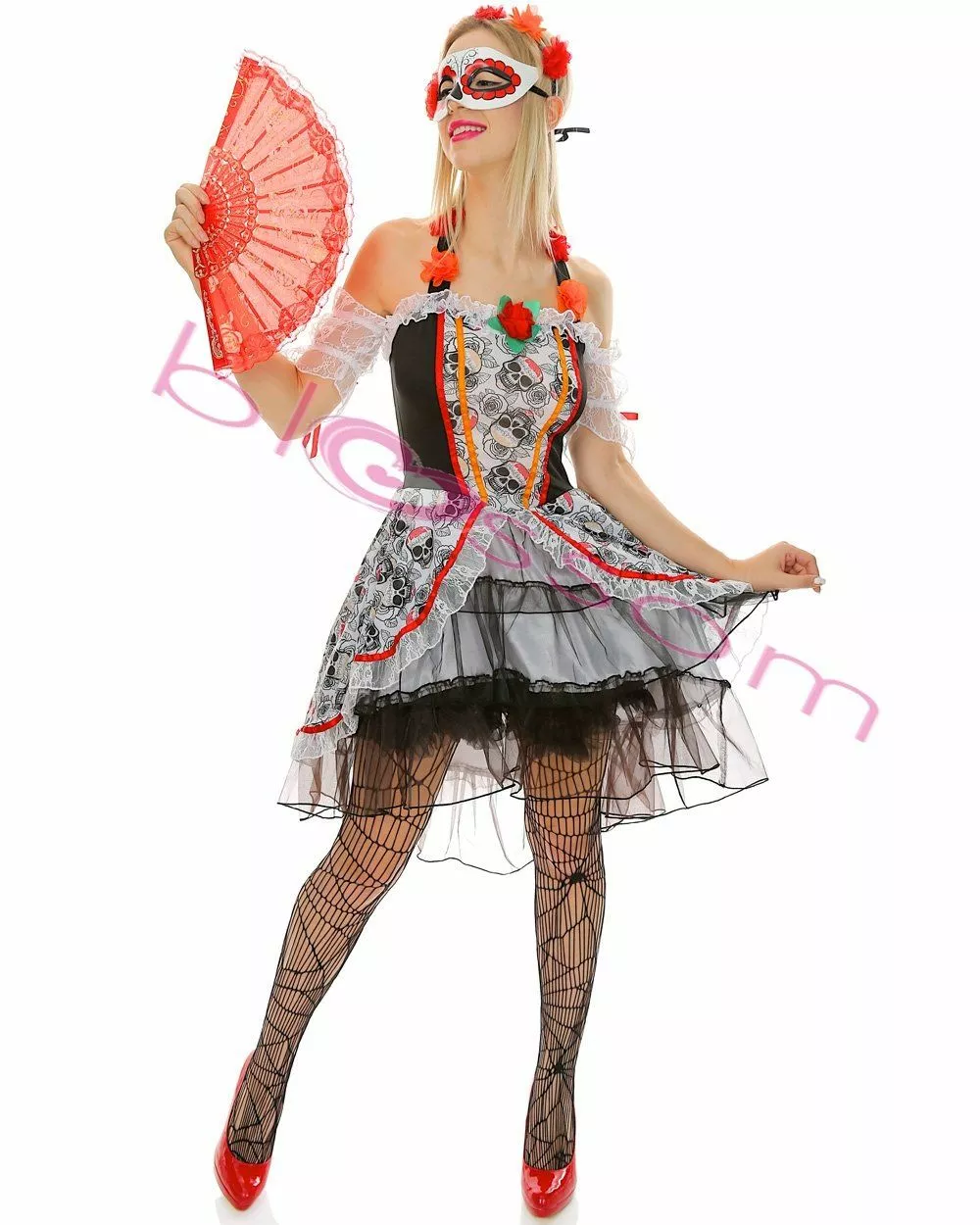 Mexican Day Of The Dead Womens Costume 4 Mexican Day Of The Dead Womens Costume - Image 2