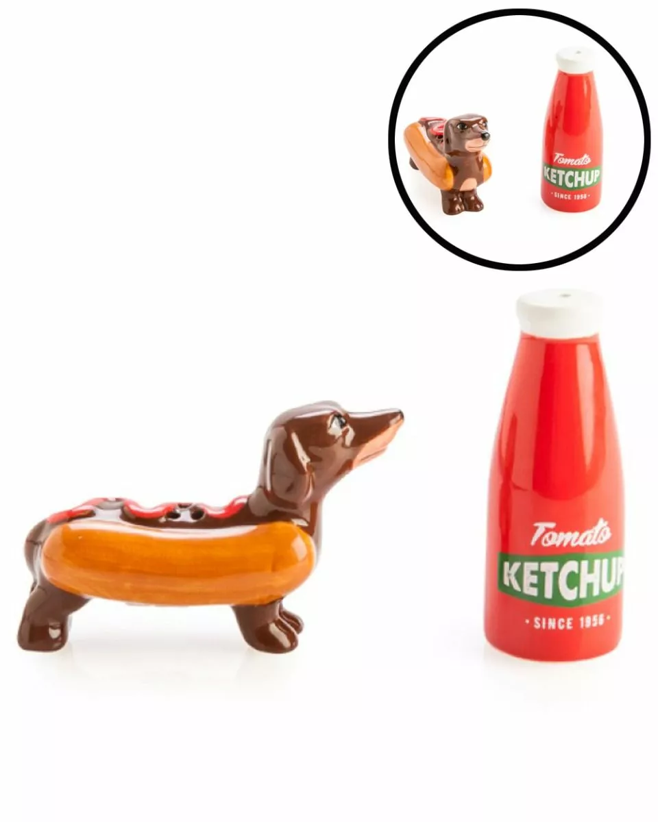 Sausage Dog & Ketchup Salt & Pepper Set 3 Sausage Dog & Ketchup Salt & Pepper Set