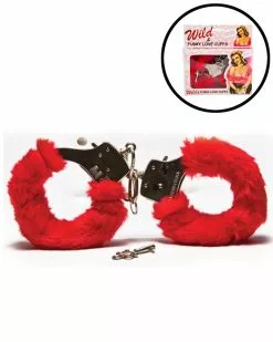 Red Furry Love Cuffs