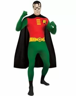 Robin 2nd Skin Suit Mens Superhero Fancy Dress