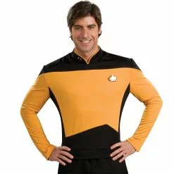 Star Trek Next Generation Captain Kirk Gold Shirt Deluxe Mens Costume
