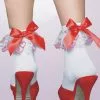 Cute White Socks With Red Bows -Men's Costumes Sales white red ribbon stockings